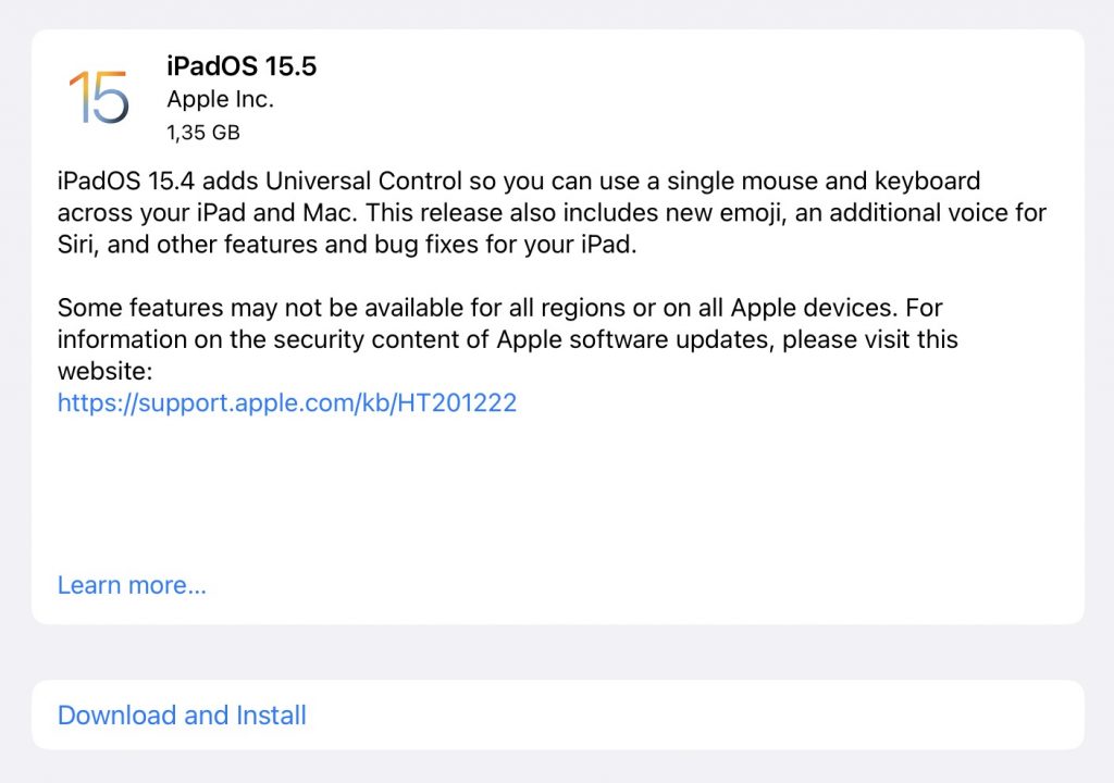 Update iPad