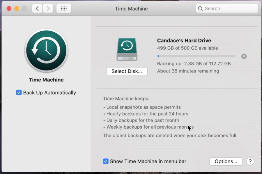 back up your macbook to an external hard drive with time machine