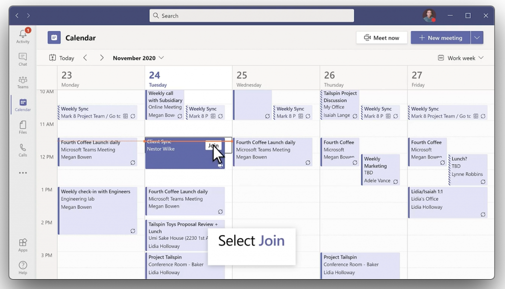 Open your calendar and select the meeting that you want to join. - Microsoft Teams
